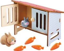 Haba Little Friends Hase Mimi-Set Mit Hasenmama, Hasenbaby, Stall Und Möhren