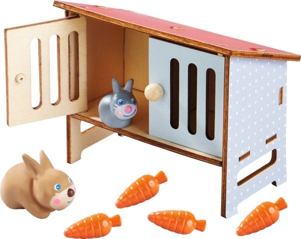 Haba Little Friends Hase Mimi-Set Mit Hasenmama, Hasenbaby, Stall Und Möhren 3 Haba Little Friends Hase Mimi-Set Mit Hasenmama, Hasenbaby, Stall Und Möhren