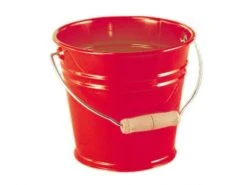 Nic Metalleimer Mit Holzgriff, Rot