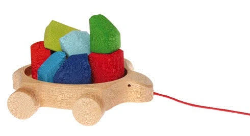 Grimms Regenbogen Schildkröte Nachziehtier Mit Bauklotzfüllung 4 Grimms Regenbogen Schildkröte Nachziehtier Mit Bauklotzfüllung – Bild 2