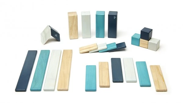 Tegu 24 Magnetische Holzbausteine Blau 3 Tegu 24 Magnetische Holzbausteine Blau