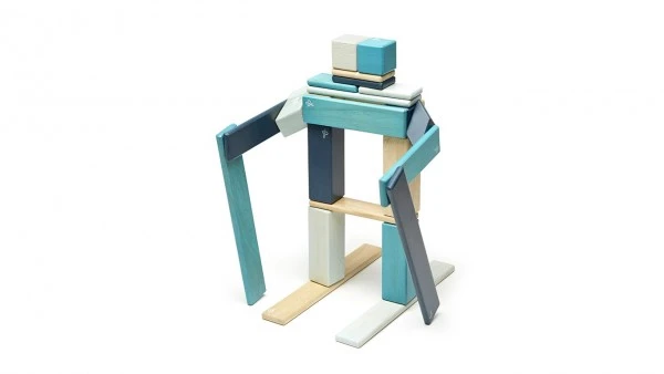 Tegu 24 Magnetische Holzbausteine Blau 5 Tegu 24 Magnetische Holzbausteine Blau – Bild 3