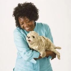 Folkmanis Handpuppe Seerobbenbaby, Silber / Harbour Seal -Kinder Pielzeugladen 76 2537 c 600x600