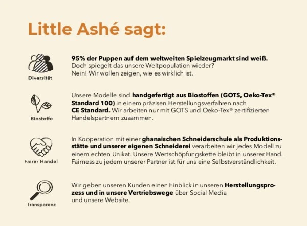 Little Ashé Stoffpuppe Taya 5 Little Ashé Stoffpuppe Taya – Bild 3